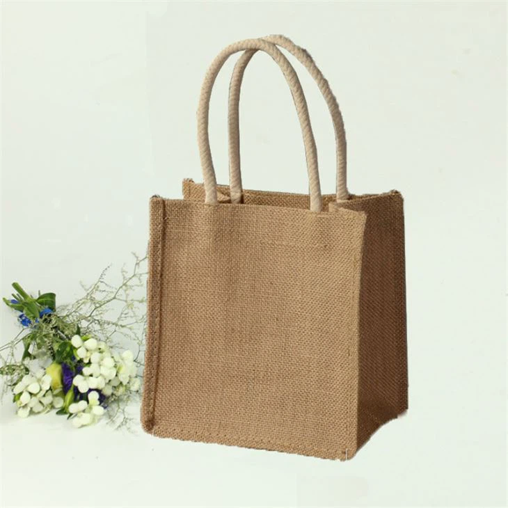 Stor størrelse Lamineret Supermarked Tote Jute Shopping Bag Direkte salg